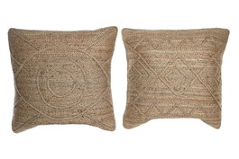 DKD Home Decor Cojín de Yute Natural Marrón 60x60x10 cm