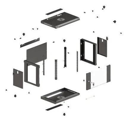 Lanberg Armario Rack 19 Pulgadas 4U Negro Puerta Cristal