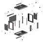 Lanberg Armario Rack 19 Pulgadas 4U Negro Puerta Cristal