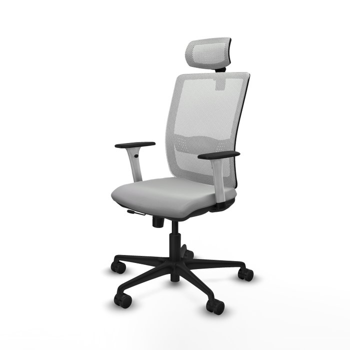 PIQUERAS Y CRESPO Silla de oficina Haches con mecanismo Sincro/Traslack Gris claro y Blanco