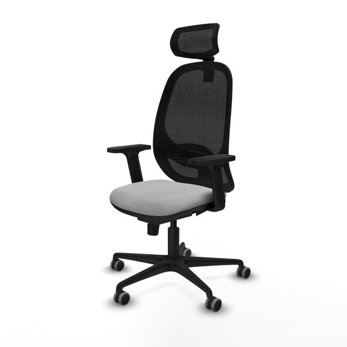 PIQUERAS Y CRESPO Silla de oficina Cilanco con mecanismo Sincro, Gris claro y Negro