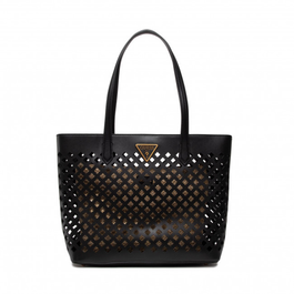 Aqua, Bolsa de tela, Negro/Marrón, Para mujeres, 29 x 32/40 x 12