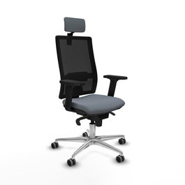 PIQUERAS Y CRESPO Silla de oficina Horna con mecanismo Sincro, Gris y Negro