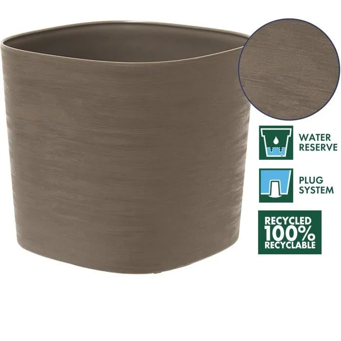 Garden Id Maceta con reserva de agua 08310307 Taupe 40 x 40 cm 100% residuos domésticos 100% reciclable