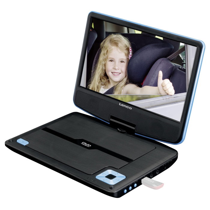 Lenco DVP-910BU Reproductor de DVD portátil Convertible Azul/Negro