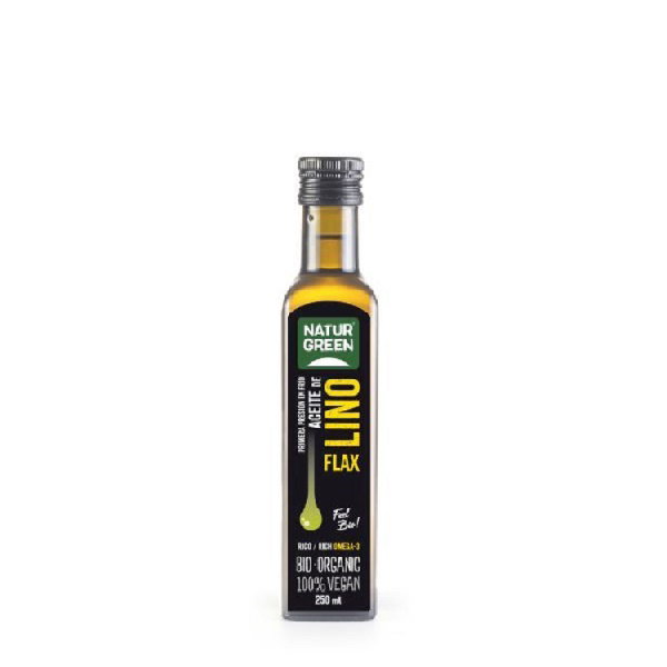 NATURGREEN Aceite de Lino BIO 250ml Primera Prensada en Frío NATURGREEN Aceite de Lino BIO 250ml Primera Prensada en Frío
