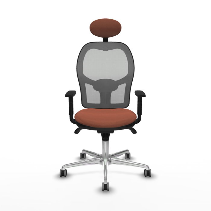 PIQUERAS Y CRESPO Silla de oficina Jorquera con mecanismo Sincro, Tela Marrón y Malla Gris PIQUERAS Y CRESPO Silla de oficina Jorquera con mecanismo Sincro, Tela Marrón y Malla Gris
