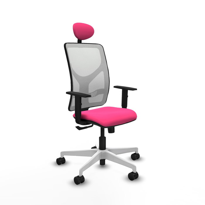 PIQUERAS Y CRESPO Silla de oficina Motilla Rosa y Blanco PIQUERAS Y CRESPO Silla de oficina Motilla Rosa y Blanco