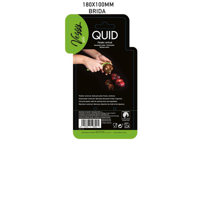 Pelador Vertical Veggy Quid 21x10x2 cm (24 Unidades) Pelador Vertical Veggy Quid 21x10x2 cm (24 Unidades)