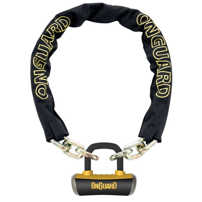 OnGuard Mastiff Bloqueo de Cadena con Eslabones de Acero Titanio 10 mm y Candado 13 mm OnGuard Mastiff Bloqueo de Cadena con Eslabones de Acero Titanio 10 mm y Candado 13 mm