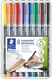 STAEDTLER Estuche 8 rotuladores Lumocolor 317 punta M colores surtidos