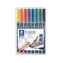 STAEDTLER Estuche 8 rotuladores Lumocolor 317 punta M colores surtidos