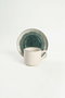 Hermia Juego de Tazas de Té Apilables CTKCAYSTACKABLE20789980012, 12 Piezas, Cerámica, Blanco y Verde, Taza 8cm/184ml, Plato 14cm