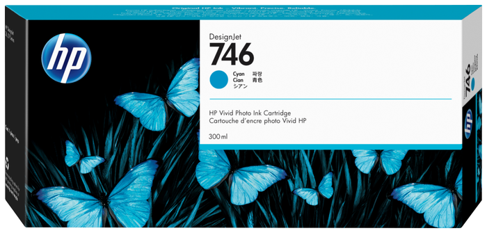 HP Cartucho de tinta 746 Cian 300 ml