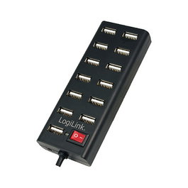 LogiLink USB-HUB 13-Port m. Netzteil negro