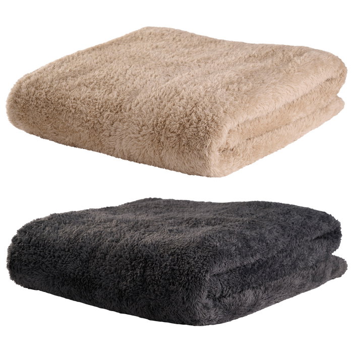 Day Manta de Vellón de Peluche 150x200 cm Gris Oscuro Beige 250g