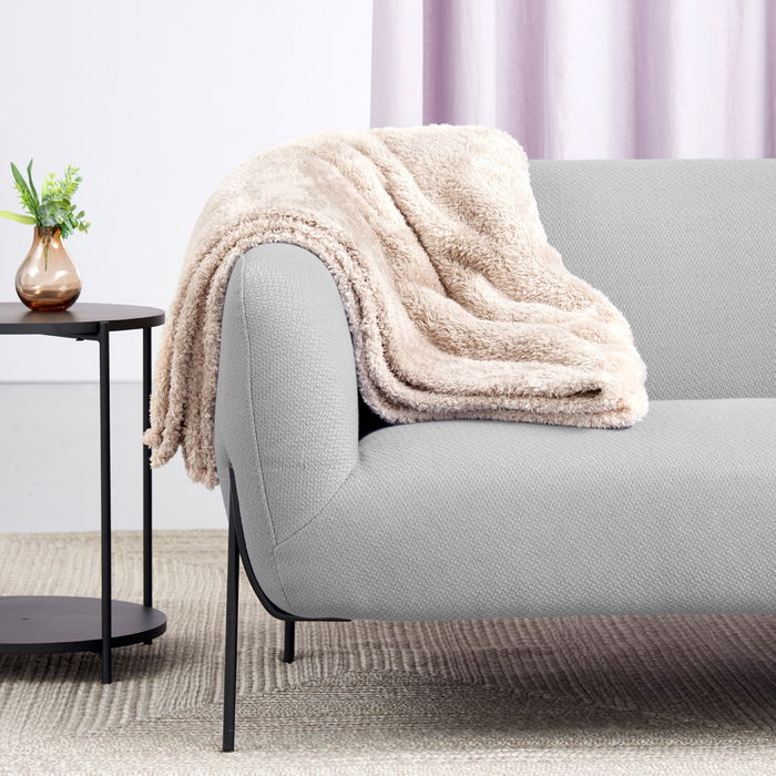 Day Manta de Vellón de Peluche 150x200 cm Gris Oscuro Beige 250g