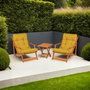 Hanah Home My007 Juego de Mesa y Sillas de Jardín de 3 Piezas, Madera de Haya, Amarillo y Natural, Mesa 40x40x40cm, Sillas 50x81x50cm
