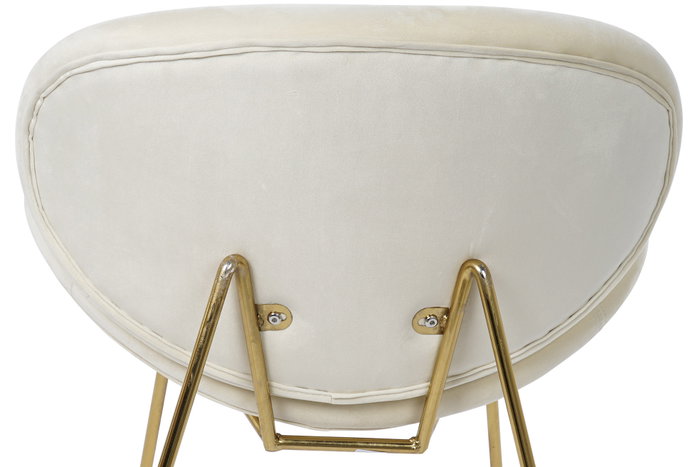 DKD Home Decor Silla Jiete Polyester Terciopelo Beige y Dorado