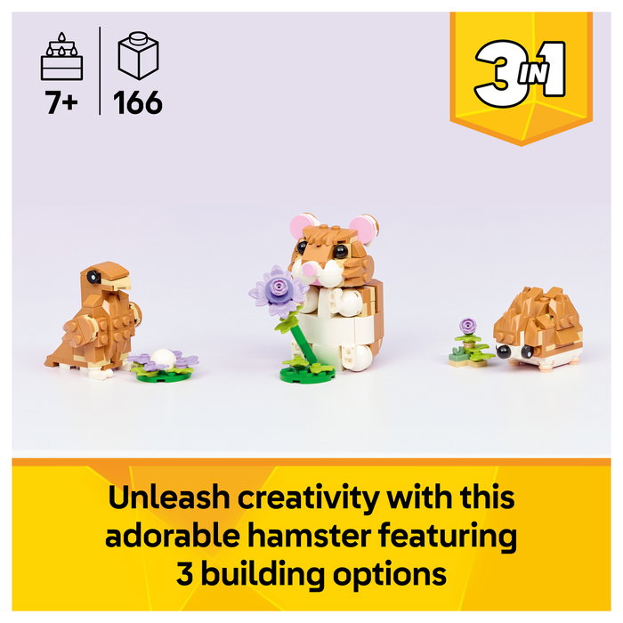 LEGO Creator 3 en 1 Lindo Hámster con Flor 31376