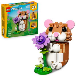 Lego Creator Lindo Hámster con Flor 31376 - Set 3 en 1 con 166 Piezas para Construir Animales