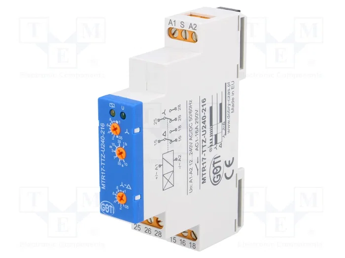 DOBRY CZAS MTR17-TTZ-U240-216 Relé de tiempo 10s÷1h 12÷240VAC DOBRY CZAS MTR17-TTZ-U240-216 Relé de tiempo 10s÷1h 12÷240VAC