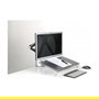 BakkerElkhuizen FlexDesk 640 Soporte para Documentos Ajustable, Altura 110-180 mm, 3 Ángulos, Material Reciclado, Gris/Transparente