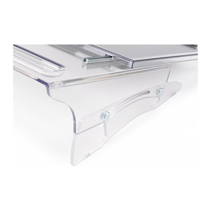 BakkerElkhuizen FlexDesk 640 Soporte para Documentos Ajustable, Altura 110-180 mm, 3 Ángulos, Material Reciclado, Gris/Transparente