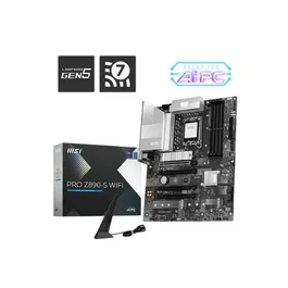 MSI Placa Base PRO Z890-S WiFi - Wi-Fi 7, LAN 5G, Thunderbolt 4, PCIe 5.0, DDR5, Socket LGA1851, ATX, Color Plata