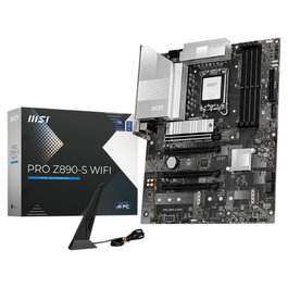 MSI Placa Base PRO Z890-S WiFi Intel LGA 1851, DDR5 hasta 8600 MHz, Wi-Fi 7, Bluetooth 5.4, ATX, 4x PCIe x16, 3x M.2, USB 3.2, Thunderbolt, RAID