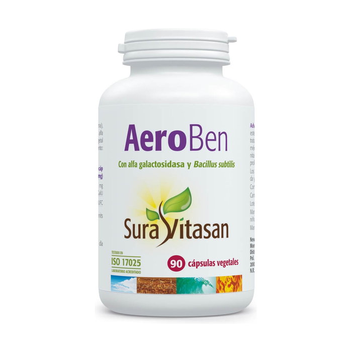 Sura Vitasan AeroBen 90 Cápsulas - Complemento Alimenticio para Gases e Hinchazón Sura Vitasan AeroBen 90 Cápsulas - Complemento Alimenticio para Gases e Hinchazón