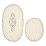 Mijölnir Juego de Alfombrillas de Baño Oval - Cream 55x65 cm y 65x115 cm Antideslizante Antibacteriano Fácil Limpieza Lavable a Máquina