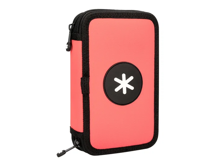 Antartik Plumier Escolar Doble Cremallera Coral 28 Piezas 200x125x45 mm Antartik Plumier Escolar Doble Cremallera Coral 28 Piezas 200x125x45 mm