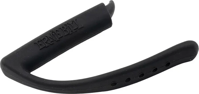 ERNIEBALL Cejilla EB Flex Negra, Capotraste Ajustable de Silicona para Guitarra de 6 y 7 Cuerdas, Diseño Compacto y Plegable, Transiciones Fluidas