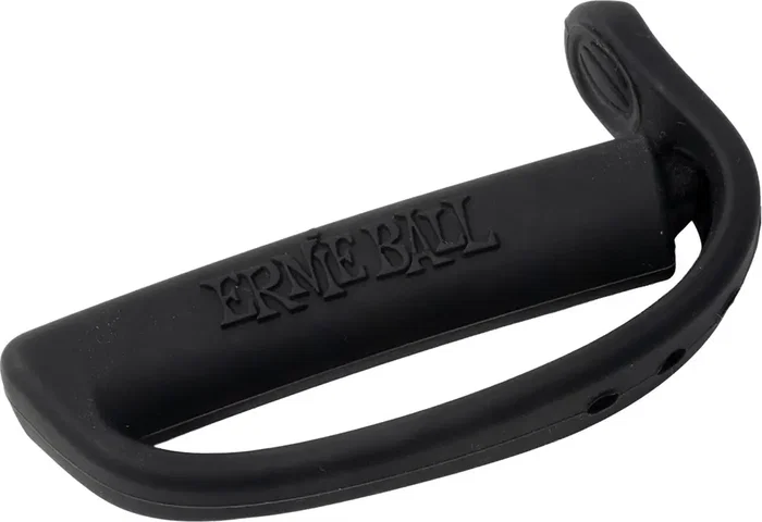 ERNIEBALL Cejilla EB Flex Negra, Capotraste Ajustable de Silicona para Guitarra de 6 y 7 Cuerdas, Diseño Compacto y Plegable, Transiciones Fluidas