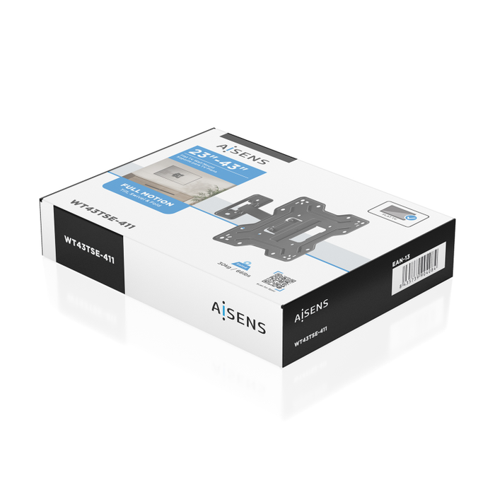 Aisens WT43TSE-411 Soporte de Pared Inclinable/Giratorio para TV de 23"-43", hasta 30kg