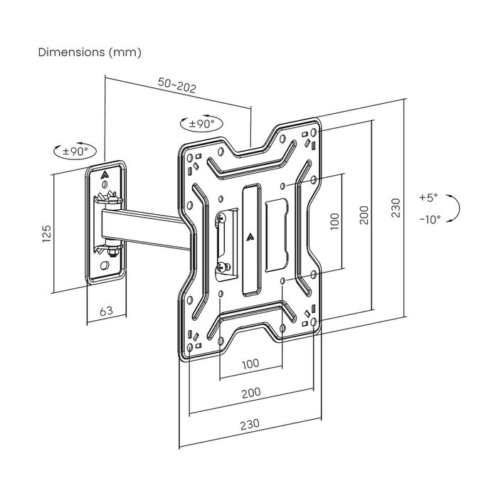 Aisens Soporte de Pared Giratorio e Inclinable WT43TSE-411 para TV/Monitor 23-43 pulg. Aisens Soporte de Pared Giratorio e Inclinable WT43TSE-411 para TV/Monitor 23-43 pulg.