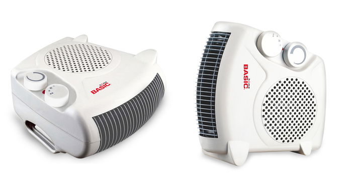 Basic Home Calefactor Aire 1000-2000W 2 Posiciones Calefactor Calentador 12 cm x 24 cm x 25 cm (4 Unidades)