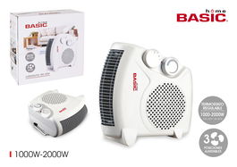 Basic Home Calefactor Aire 1000-2000W 2 Posiciones Calefactor Calentador 12 cm x 24 cm x 25 cm (4 Unidades)