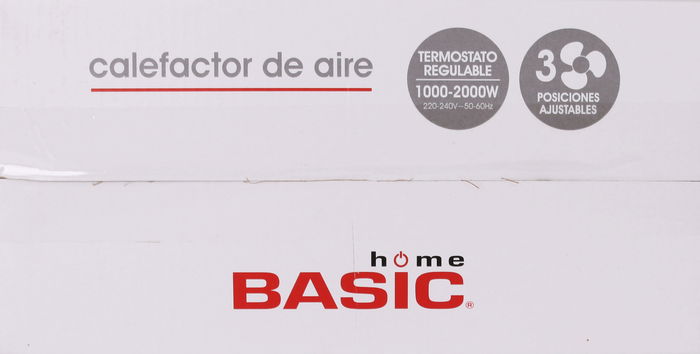 Basic Home Calefactor Aire 1000-2000W 2 Posiciones Calefactor Calentador 12 cm x 24 cm x 25 cm (4 Unidades)
