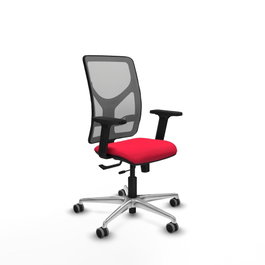 PIQUERAS Y CRESPO Silla de oficina Motilla con mecanismo Sincro/Traslack, Rojo y Gris
