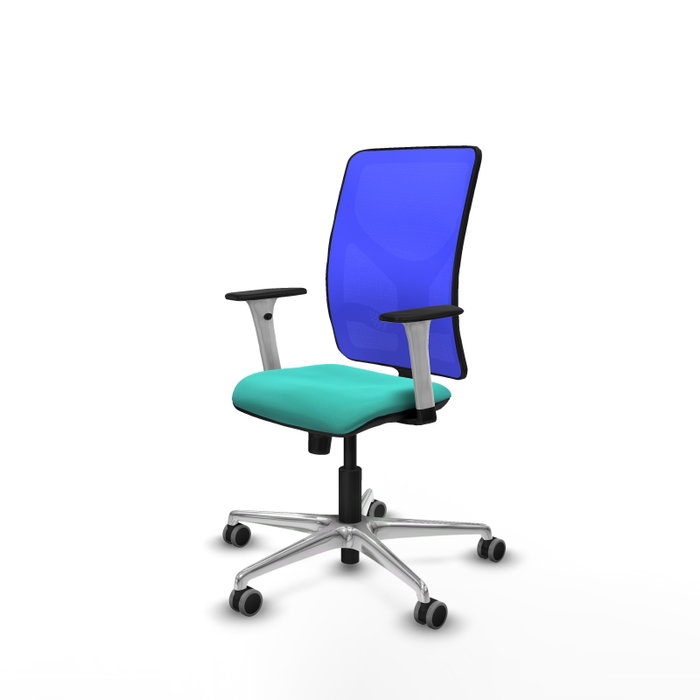 PIQUERAS Y CRESPO Silla de oficina Motilla con mecanismo Sincro, Turquesa y Azul