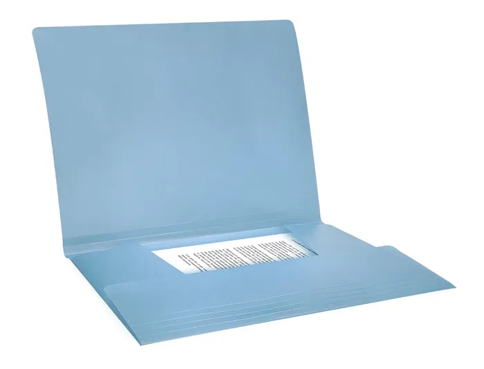 Liderpapel Carpeta con Gomas Tres Solapas Polipropileno DIN A4 Celeste Opaco