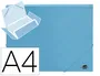 Liderpapel Carpeta con Gomas Tres Solapas Polipropileno DIN A4 Celeste Opaco