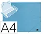 Liderpapel Carpeta con Gomas Tres Solapas Polipropileno DIN A4 Celeste Opaco
