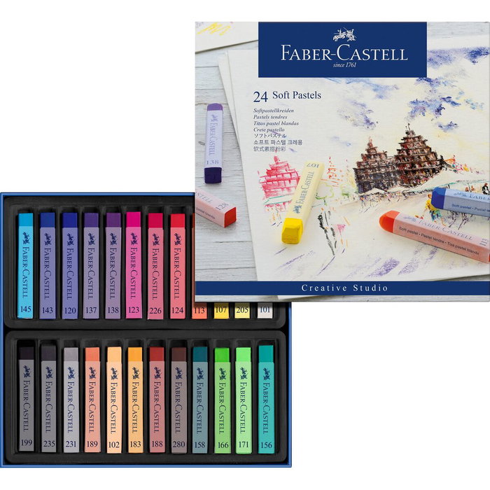 Faber-Castell Estuche de Tiza Pastel de 24 Unidades Colores Surtidos Faber-Castell Estuche de Tiza Pastel de 24 Unidades Colores Surtidos