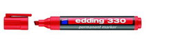 Marcador Permanente Edding 330 Biselado Rojo (Set de 10)