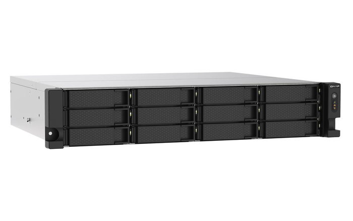 QNAP TS-1273AU-RP Servidor NAS Rack 2U 12 Bahías, AMD Ryzen V1500B, 8GB DDR4 RAM, 2x2.5GbE, Fuente Redundante, 12x SATA 6Gb/s, RAID 0/1/5/6/10, QTS 4.4.2