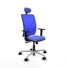 PIQUERAS Y CRESPO Silla de oficina Motilla con mecanismo Sincro, Azul claro y Azul
