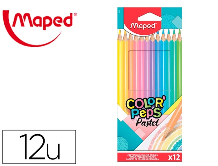 Maped Color'Peps Lápices de Colores Pastel Surtidos de 12 Unidades